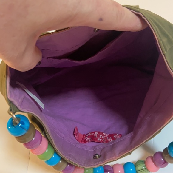 Children’s Place green and purple beaded floral purse - Picture 7 of 10